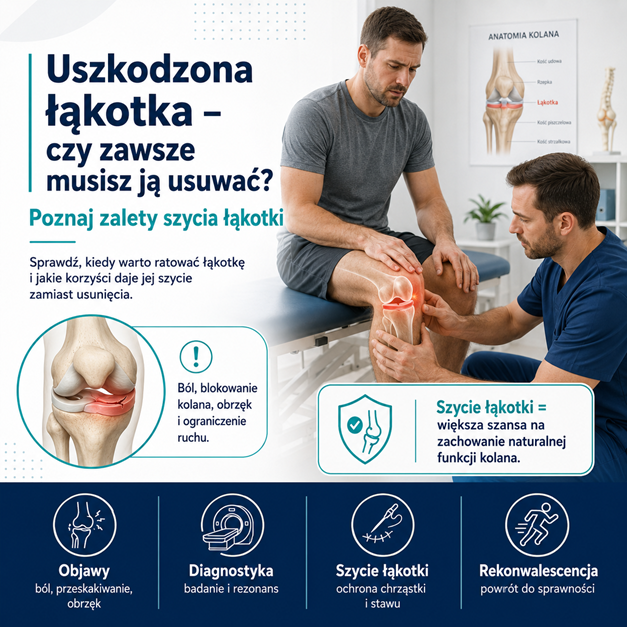 uszkodzona łąkotka