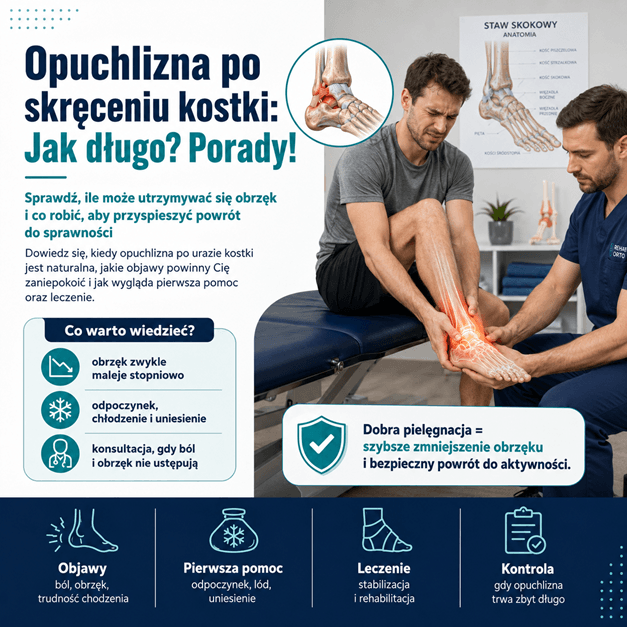 Opuchlizna po skręceniu kostki